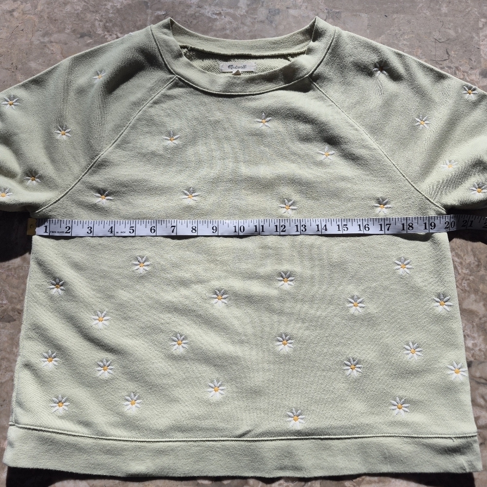 Madewell Daisy Embroidered Short Sleeve Sweatshirt Size XS - Picture 8 of 9